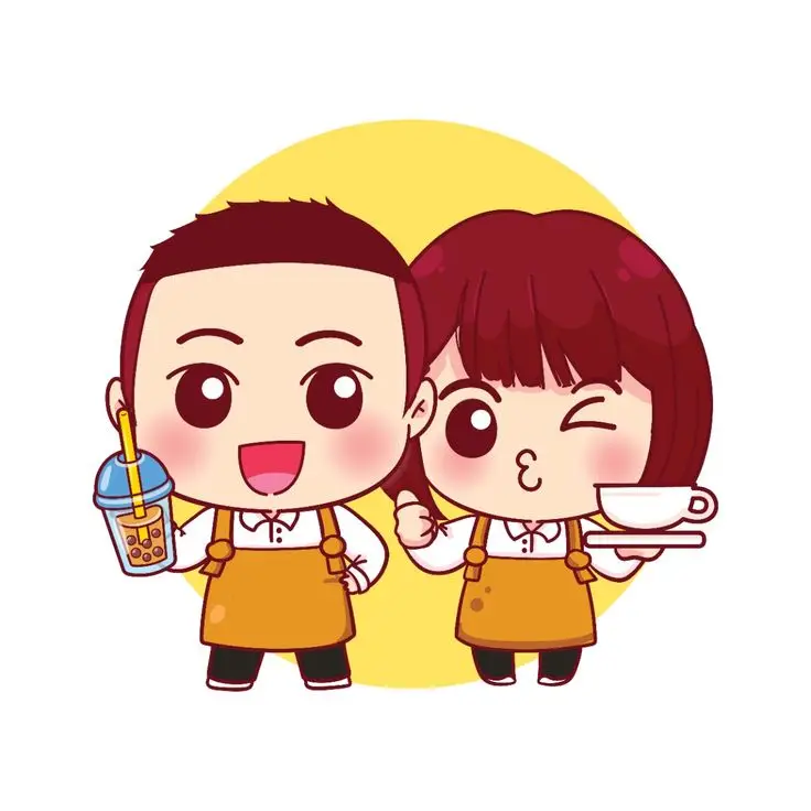 Cô gái uống trà sữa chibi dễ thương 28
