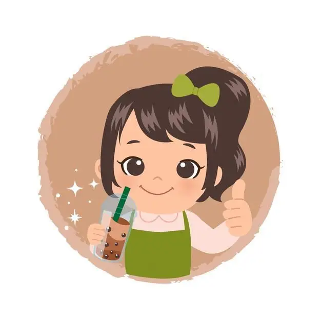 Cô gái uống trà sữa chibi dễ thương 32