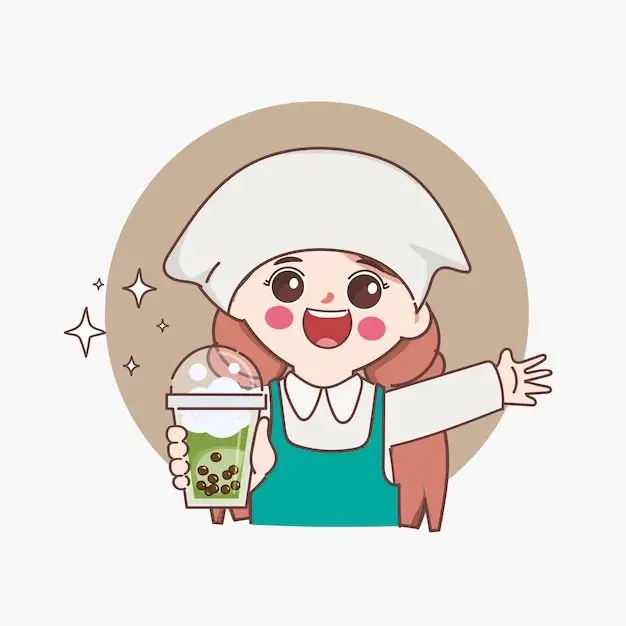 Cô gái uống trà sữa chibi dễ thương 56