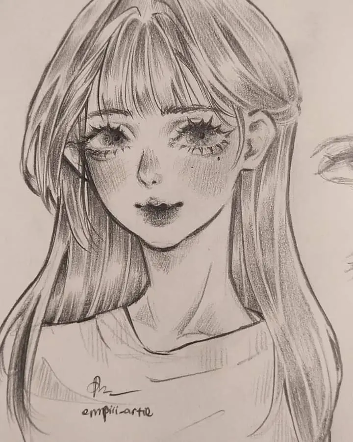 Cô Gái Vẽ Anime Đơn Giản: Nghệ Thuật Vẽ Chân Dung 59