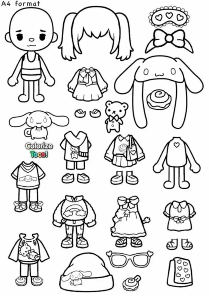 Coloring Pages Búp Bê Giấy Tô Màu Thú Vị 39