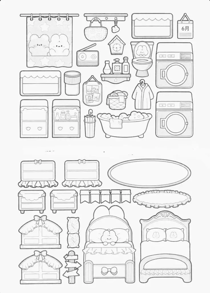 Coloring Pages Búp Bê Giấy Tô Màu Thú Vị 47