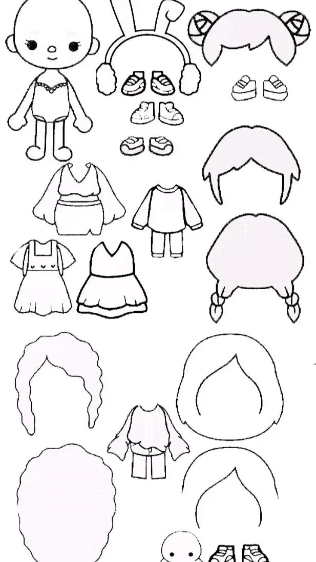 Coloring Pages Búp Bê Giấy Tô Màu Thú Vị 48