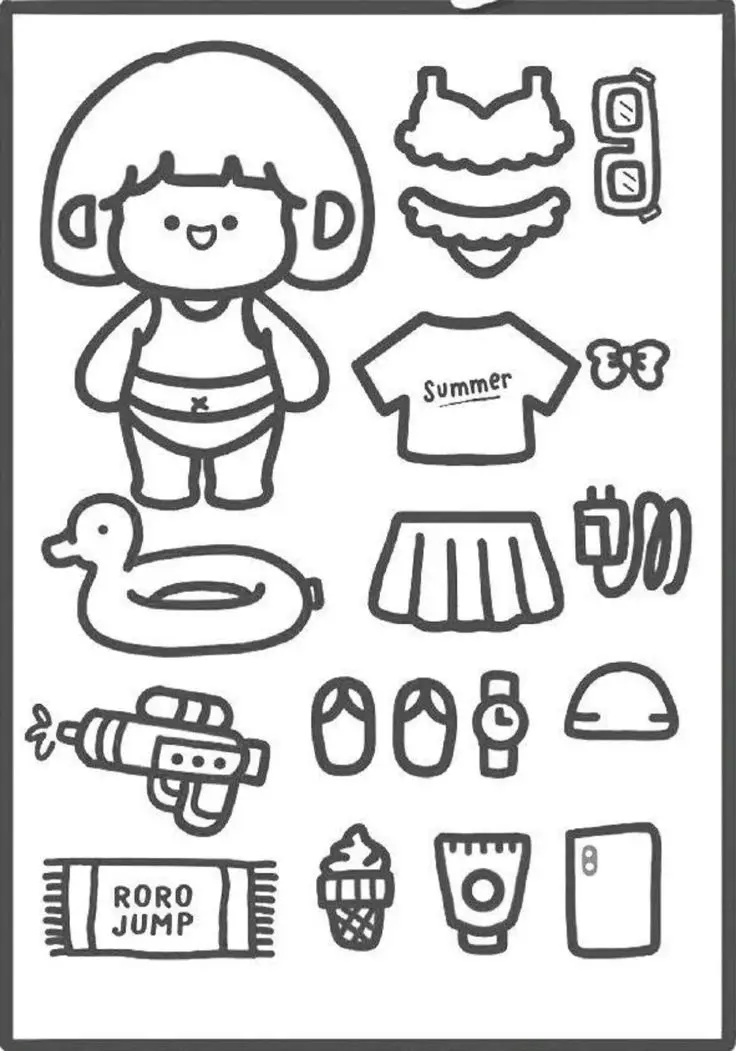 Coloring Pages Búp Bê Giấy Tô Màu Thú Vị 50