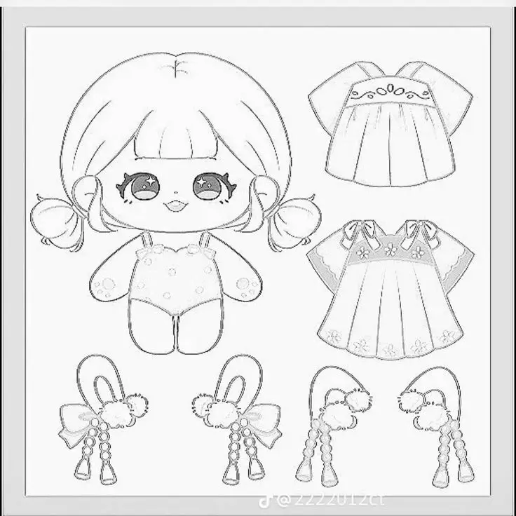 Coloring Pages Búp Bê Giấy Tô Màu Thú Vị 57