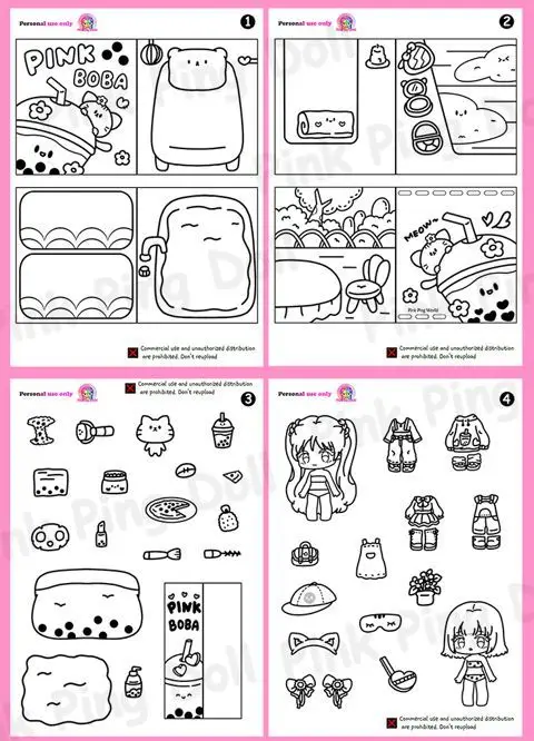 Coloring Pages Búp Bê Giấy Tô Màu Thú Vị 59