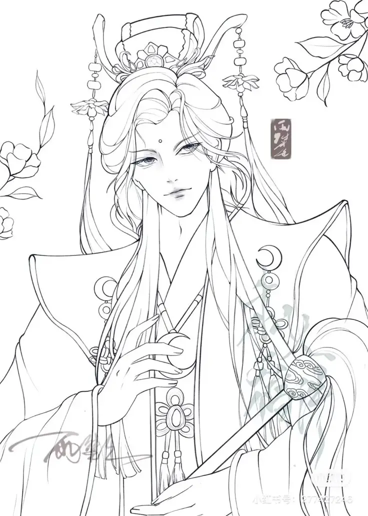 Tranh Tô Màu Anime Cổ Trang: Bộ Sưu Tập 100 Hình Ảnh Đặc Biệt 5