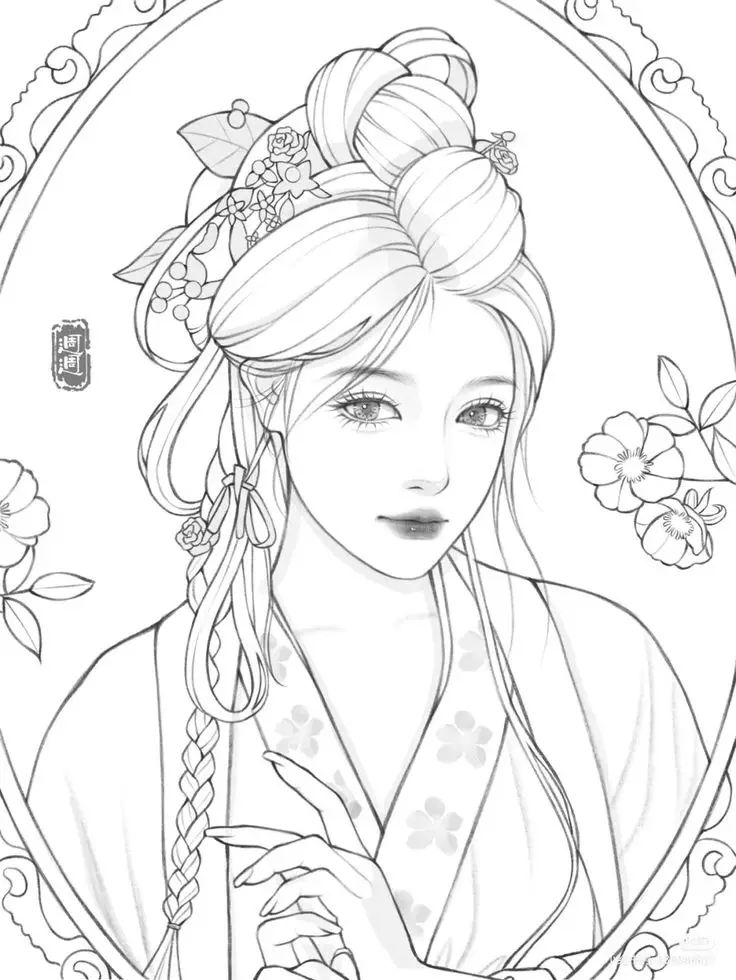 Tranh Tô Màu Anime Cổ Trang: Bộ Sưu Tập 100 Hình Ảnh Đặc Biệt 11