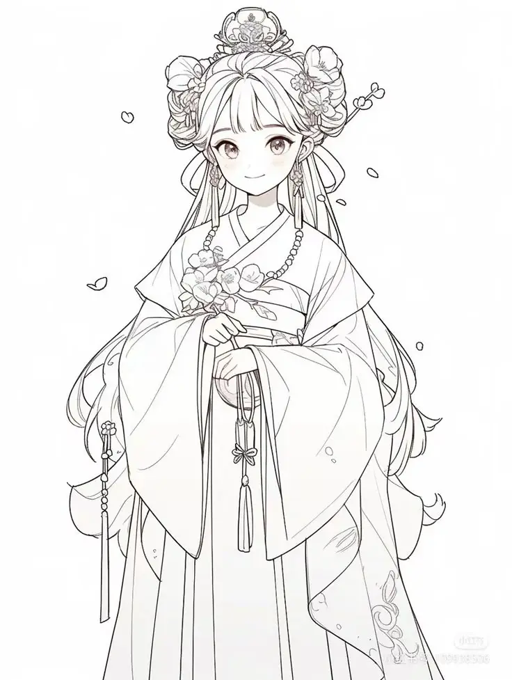 Tranh Tô Màu Anime Cổ Trang: Bộ Sưu Tập 100 Hình Ảnh Đặc Biệt 12