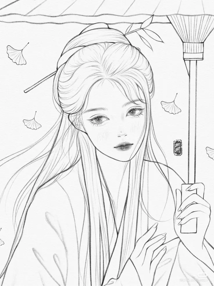 Tranh Tô Màu Anime Cổ Trang: Bộ Sưu Tập 100 Hình Ảnh Đặc Biệt 17