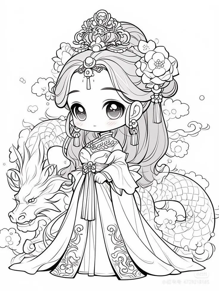 Tranh Tô Màu Anime Cổ Trang: Bộ Sưu Tập 100 Hình Ảnh Đặc Biệt 23