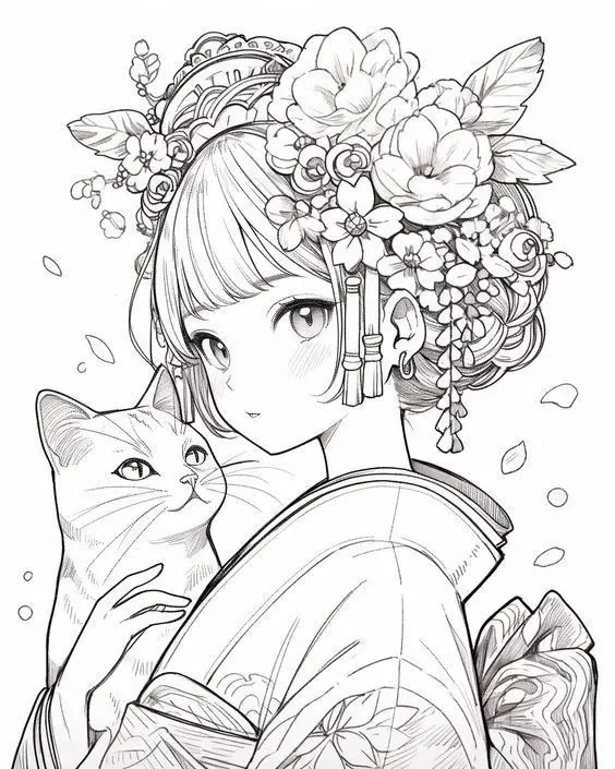 Tranh Tô Màu Anime Cổ Trang: Bộ Sưu Tập 100 Hình Ảnh Đặc Biệt 34