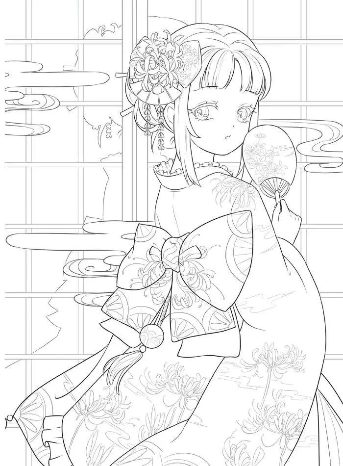 Tranh Tô Màu Anime Cổ Trang: Bộ Sưu Tập 100 Hình Ảnh Đặc Biệt 35