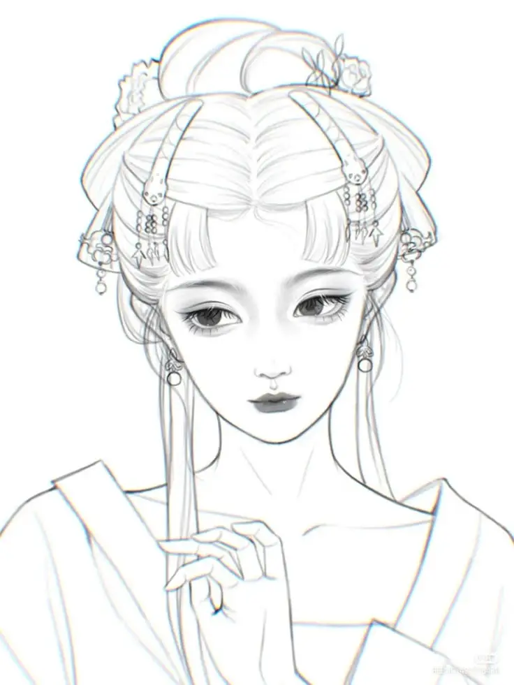 Tranh Tô Màu Anime Cổ Trang: Bộ Sưu Tập 100 Hình Ảnh Đặc Biệt 39