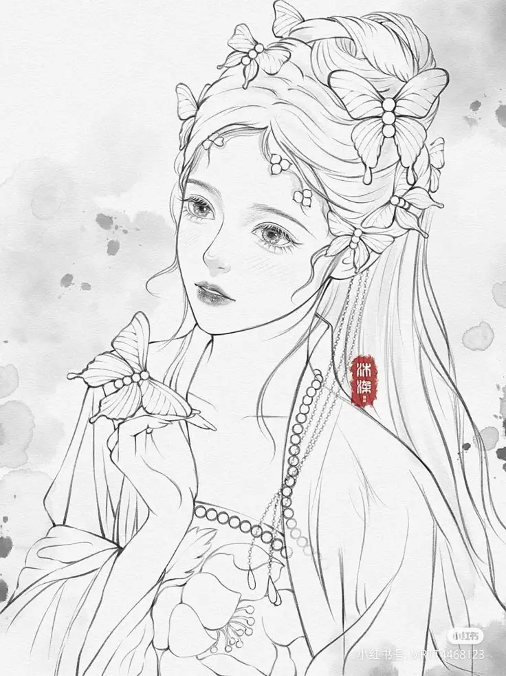 Tranh Tô Màu Anime Cổ Trang: Bộ Sưu Tập 100 Hình Ảnh Đặc Biệt 40