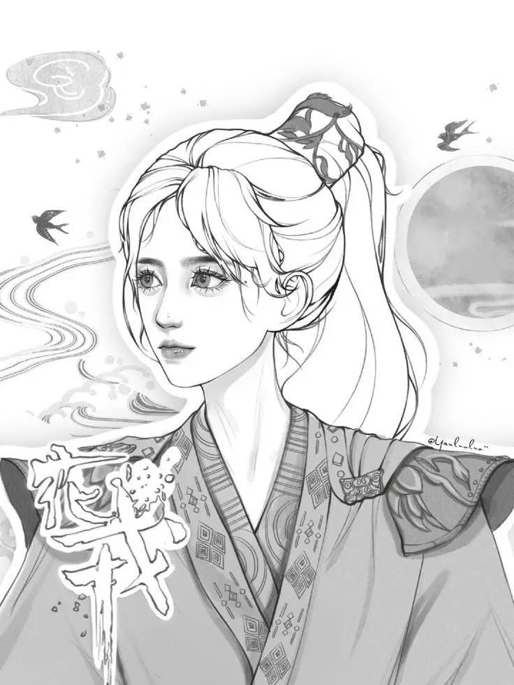 Tranh Tô Màu Anime Cổ Trang: Bộ Sưu Tập 100 Hình Ảnh Đặc Biệt 42