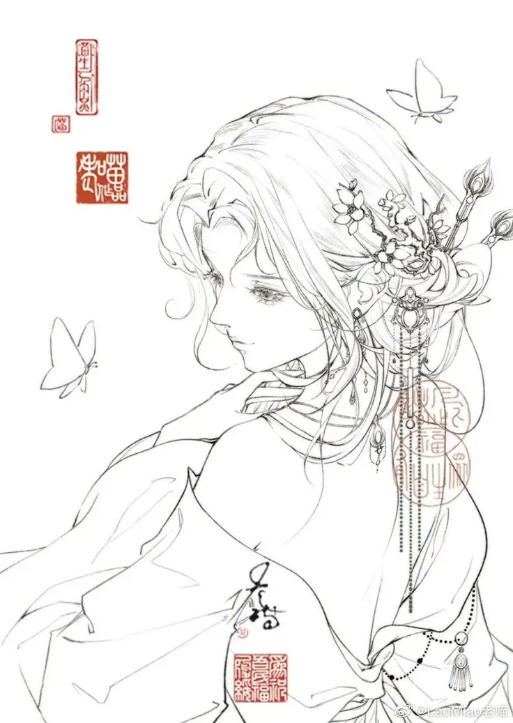 Tranh Tô Màu Anime Cổ Trang: Bộ Sưu Tập 100 Hình Ảnh Đặc Biệt 46