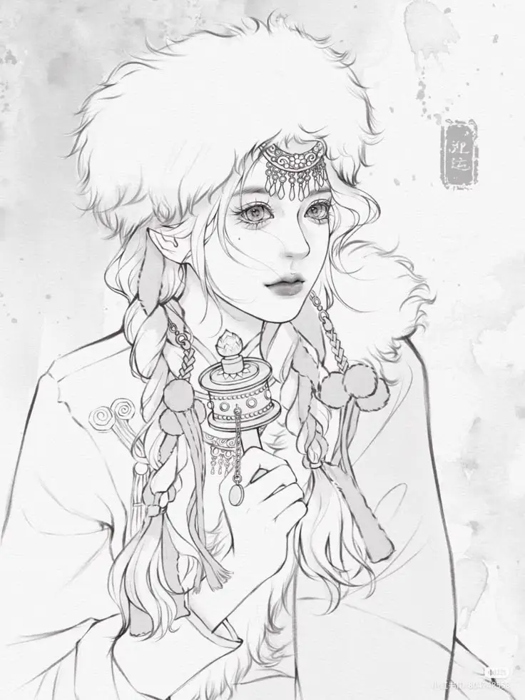 Tranh Tô Màu Anime Cổ Trang: Bộ Sưu Tập 100 Hình Ảnh Đặc Biệt 50