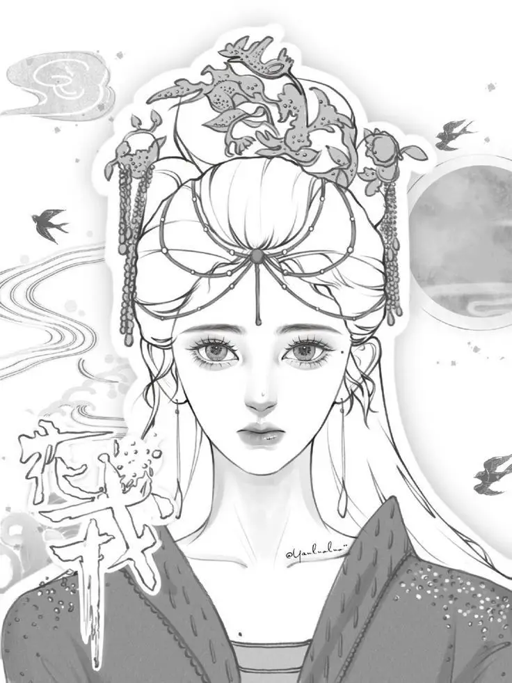 Tranh Tô Màu Anime Cổ Trang: Bộ Sưu Tập 100 Hình Ảnh Đặc Biệt 54