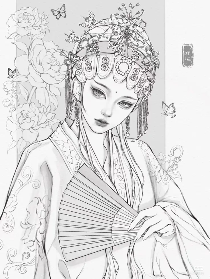 Tranh Tô Màu Anime Cổ Trang: Bộ Sưu Tập 100 Hình Ảnh Đặc Biệt 55