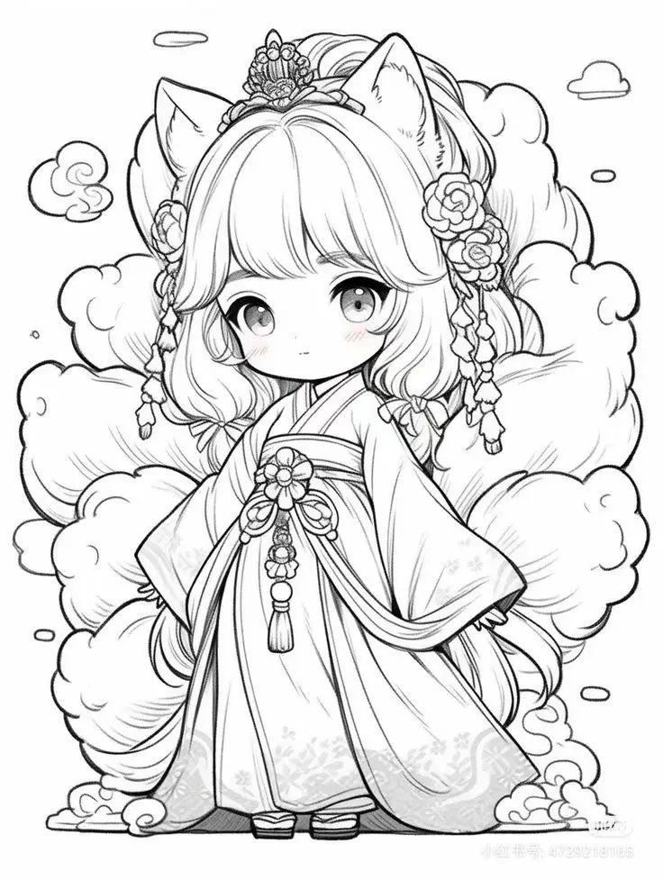 Tranh Tô Màu Anime Cổ Trang: Bộ Sưu Tập 100 Hình Ảnh Đặc Biệt 61