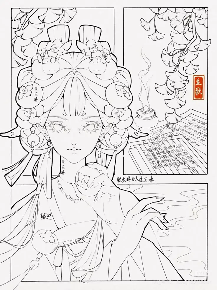 Tranh Tô Màu Anime Cổ Trang: Bộ Sưu Tập 100 Hình Ảnh Đặc Biệt 62