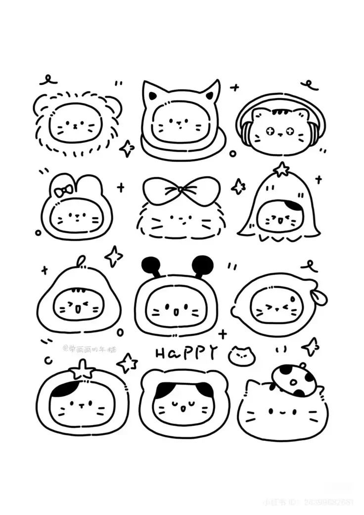 Doodle Tô Màu Sticker Cute Vui Nhộn 8