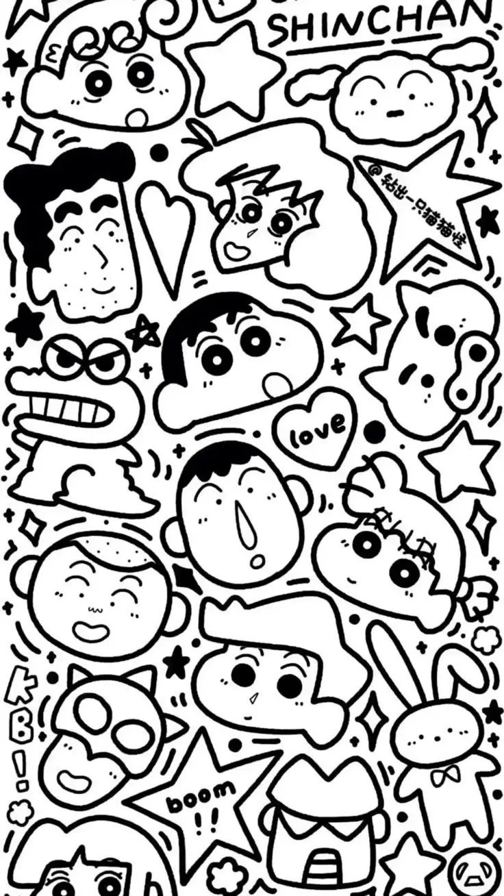 Doodle Tô Màu Sticker Cute Vui Nhộn 9