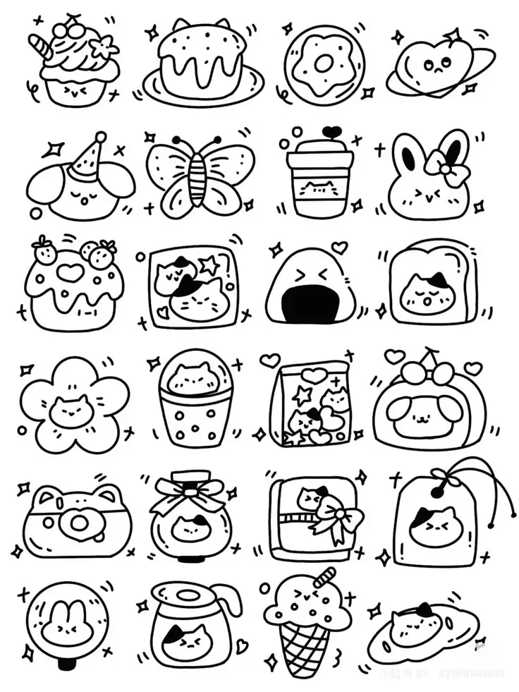 Doodle Tô Màu Sticker Cute Vui Nhộn 10