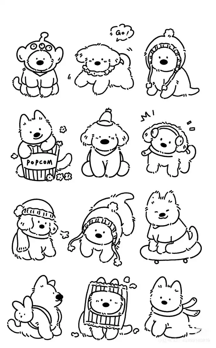 Doodle Tô Màu Sticker Cute Vui Nhộn 25