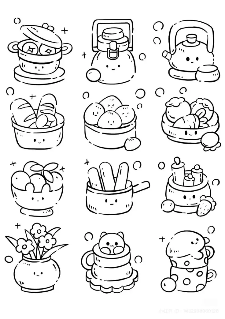 Doodle Tô Màu Sticker Cute Vui Nhộn 27