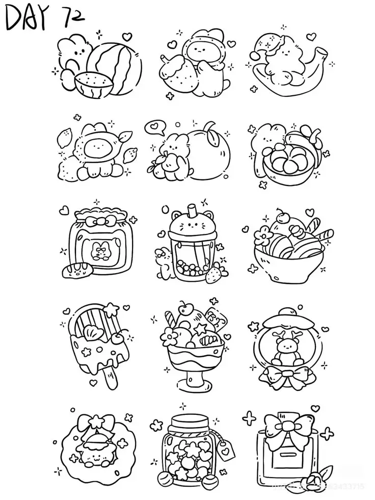 Doodle Tô Màu Sticker Cute Vui Nhộn 33