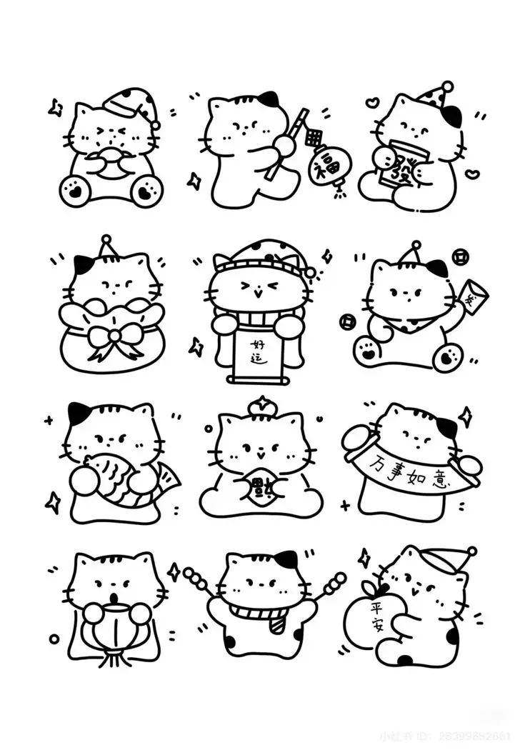 Doodle Tô Màu Sticker Cute Vui Nhộn 38