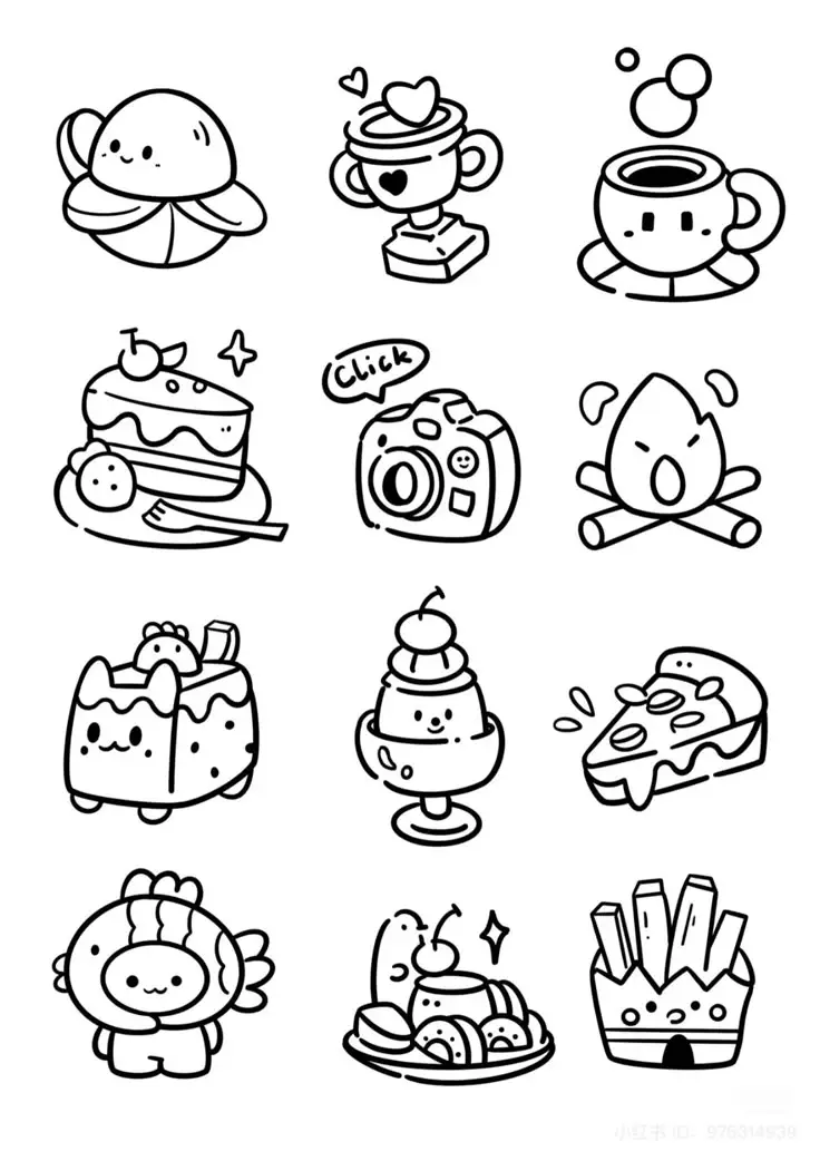 Doodle Tô Màu Sticker Cute Vui Nhộn 55