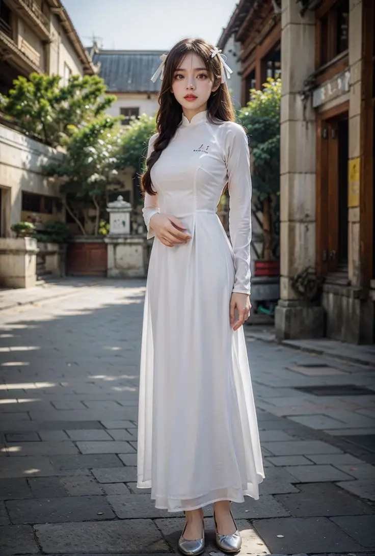 Gái Xinh Mặc Áo Dài Trắng - Bộ Ảnh Thời Trang Thanh Lịch 5