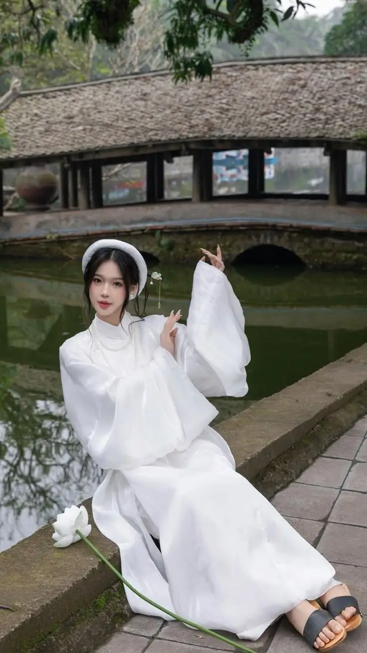 Gái Xinh Mặc Áo Dài Trắng - Bộ Ảnh Thời Trang Thanh Lịch 8