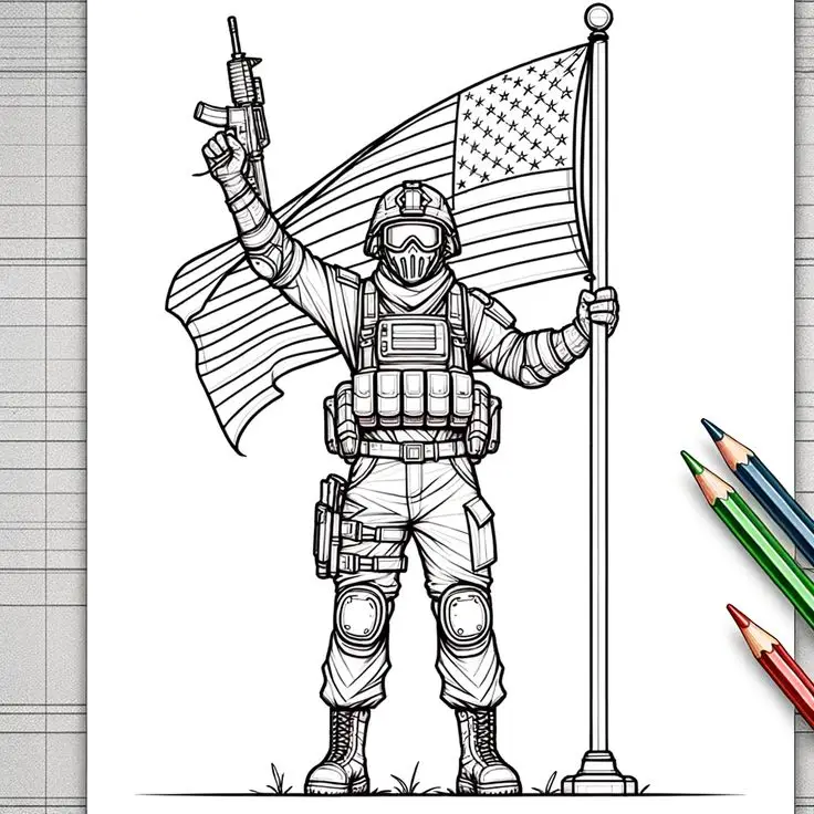 Hình Ảnh Tô Màu Chú Bộ Đội: Khám Phá Tính Anh Hùng Qua 50 Hình Ảnh 2