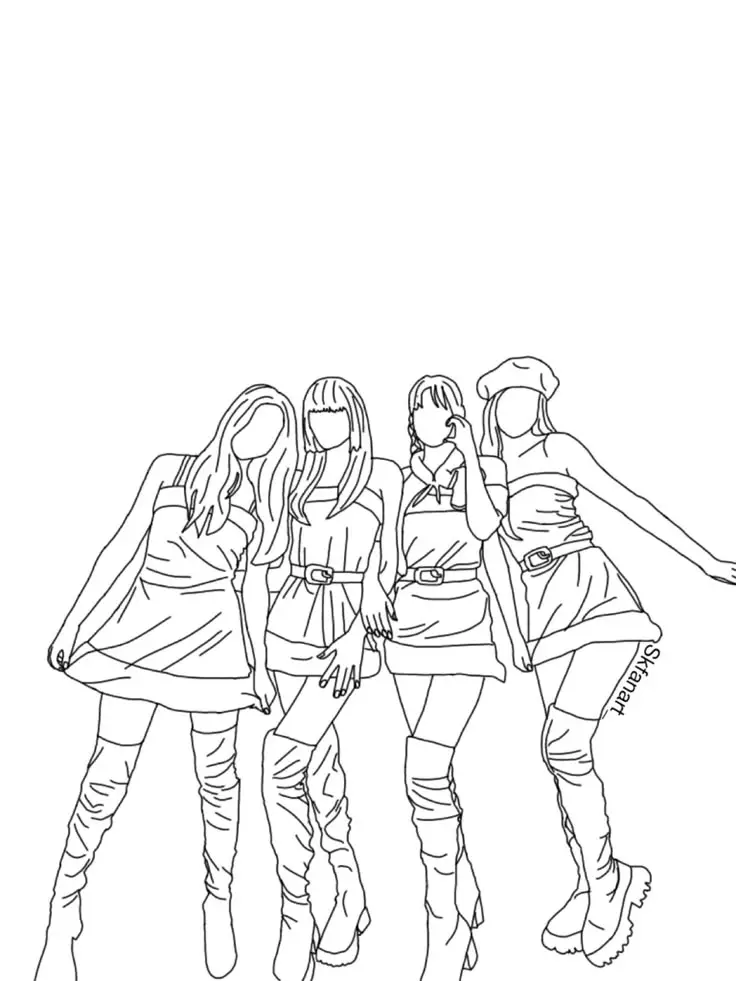 Hình Blackpink Chưa Tô Màu Dành Cho Fan 5