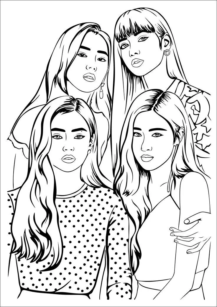 Hình Blackpink Chưa Tô Màu Dành Cho Fan 21