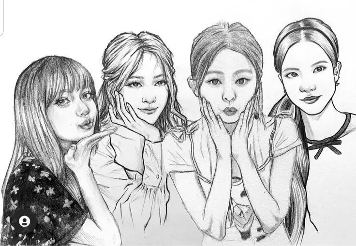 Hình Blackpink Chưa Tô Màu Dành Cho Fan 37