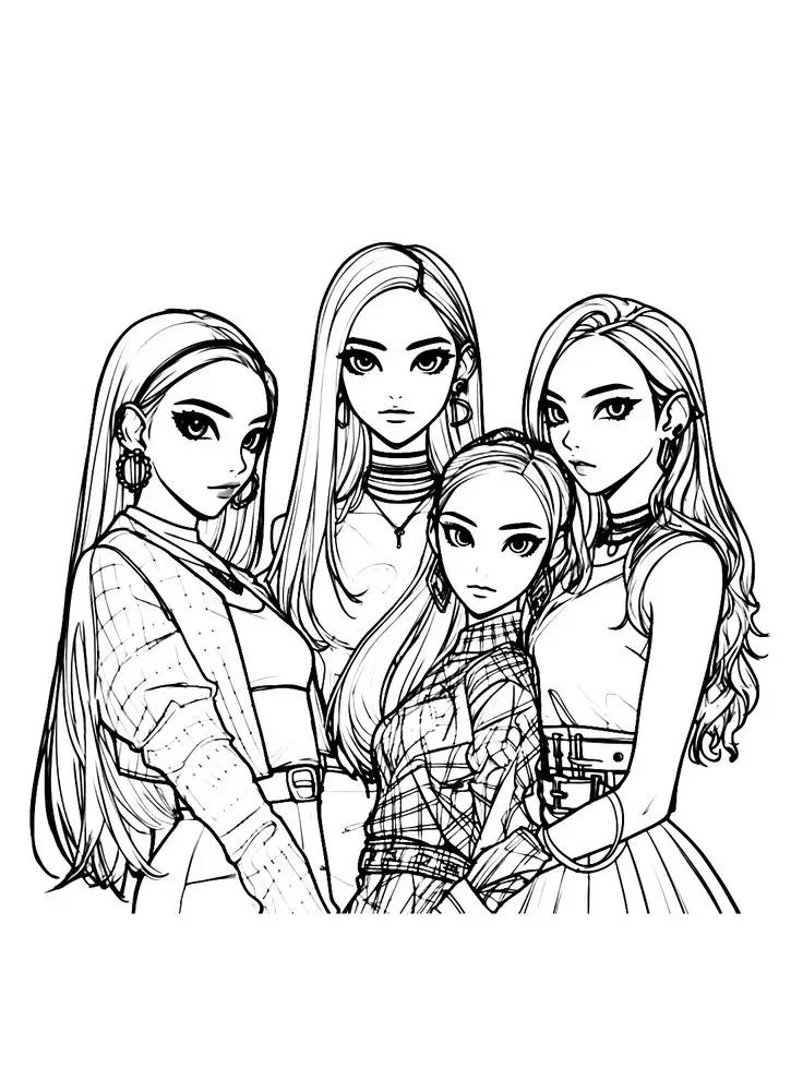 Hình Blackpink Chưa Tô Màu Dành Cho Fan 39