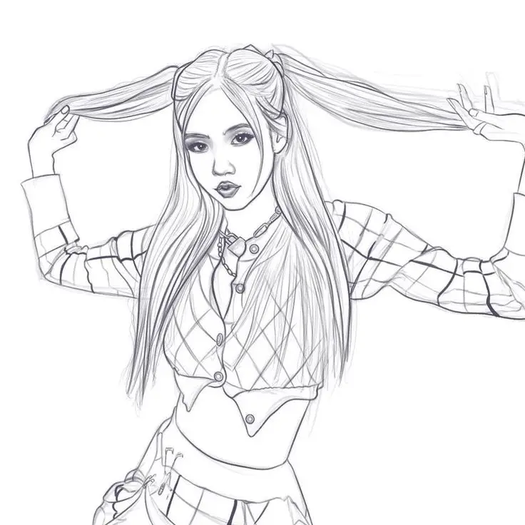 Hình Blackpink Chưa Tô Màu Dành Cho Fan 45