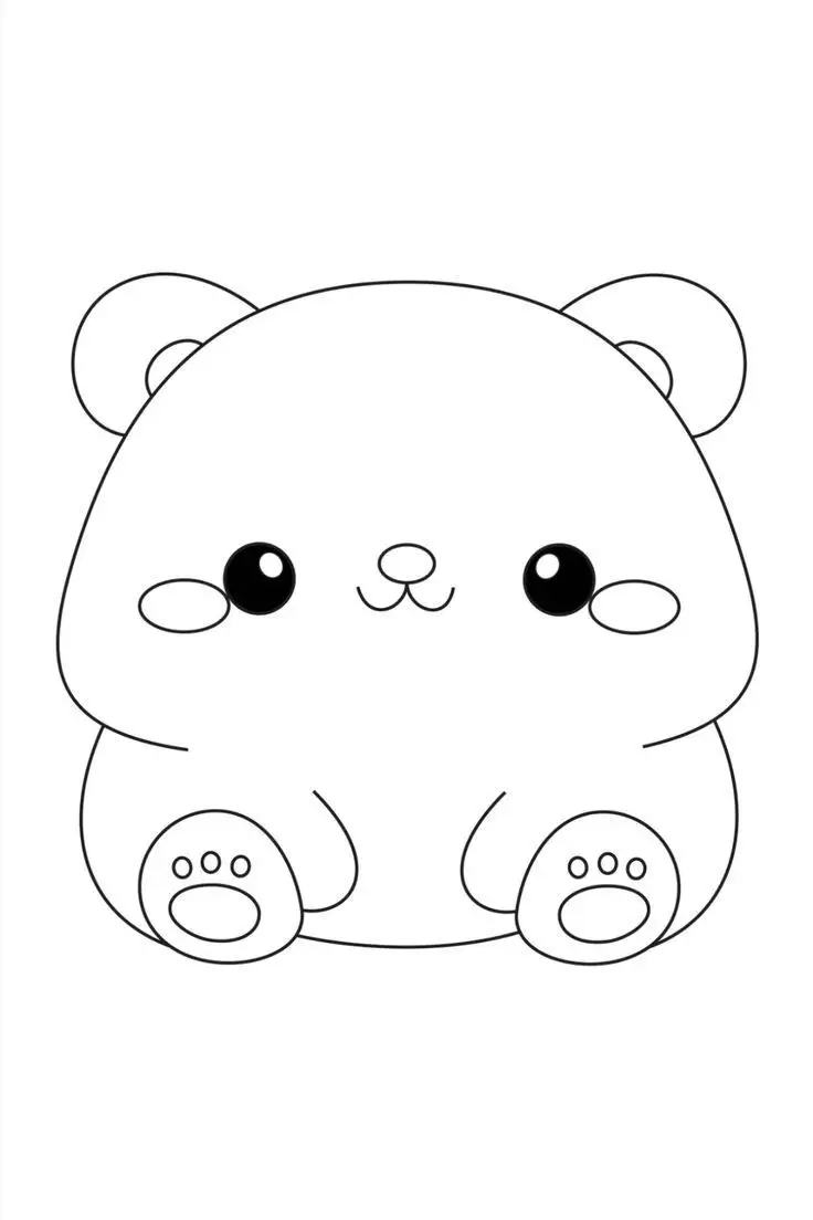 Hình gấu dâu tô màu - Khám phá thế giới màu sắc 7