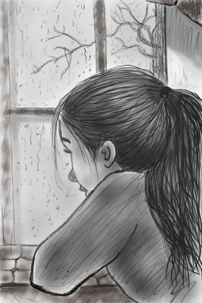 Hình Vẽ Cô Gái Buồn Cô Đơn - Nghệ Thuật Tâm Trạng Trong Hình Ảnh 14