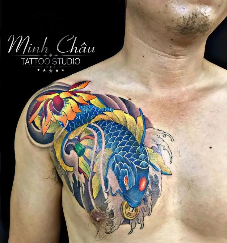 Hình Xăm Cá Chép Ngậm Đồng Tiền - Ý Nghĩa và Các Mẫu Đẹp 2