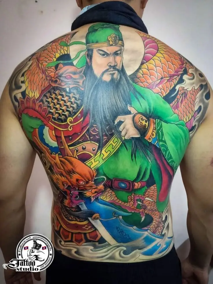 Hình Xăm Full Lưng Gia Cát Lượng: Diễn Tả Sự Thông Minh 21