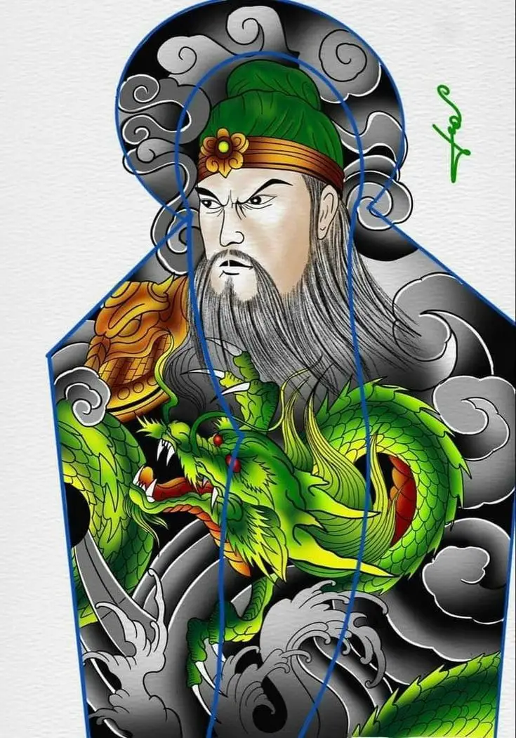 Hình Xăm Full Lưng Gia Cát Lượng: Diễn Tả Sự Thông Minh 33