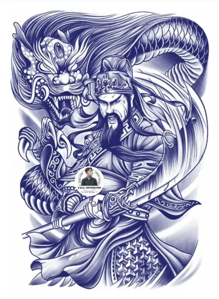 Hình Xăm Full Lưng Gia Cát Lượng: Diễn Tả Sự Thông Minh 37