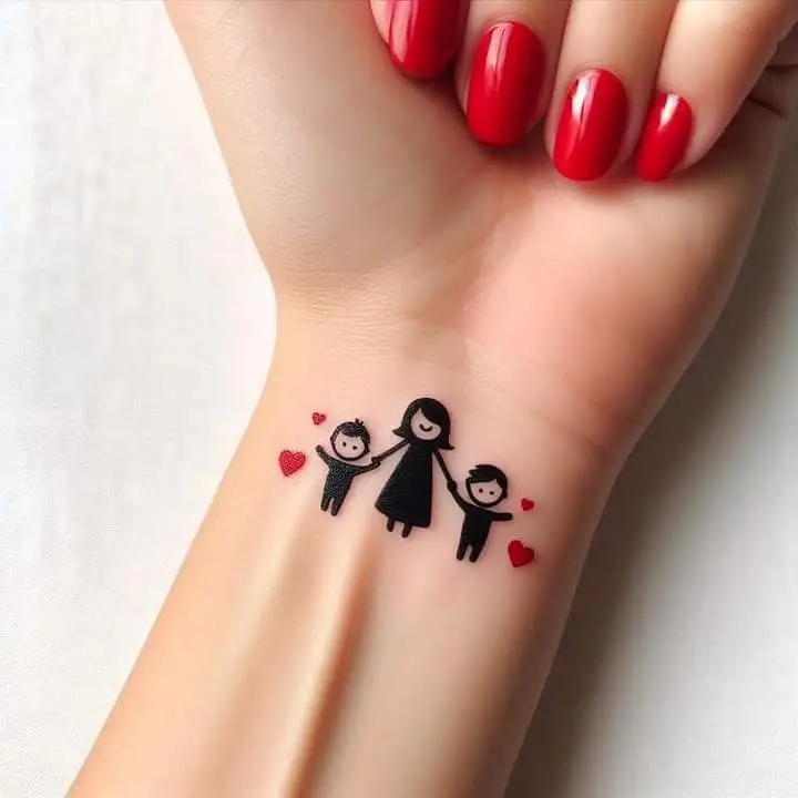 Hình Xăm Gia Đình 3 Người Mini: Kết Nối Yêu Thương Qua Nghệ Thuật 8