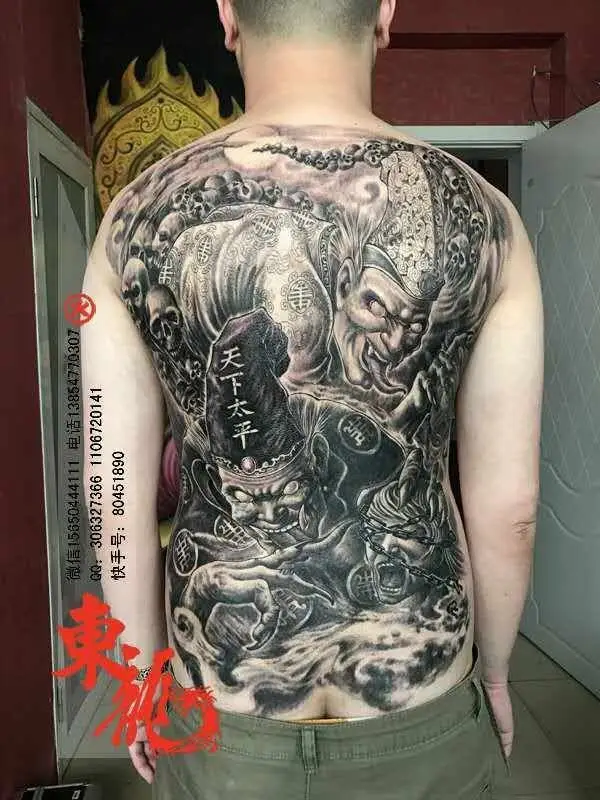 Hình Xăm Hắc Bạch Vô Thường Full Lưng: Tâm Linh Và Đối Lập 27